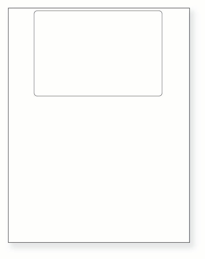 8-1/2 x 11" White Laser Label, 1 Label per Sheet on top, Measured 6 x 4". SKU: 110W
