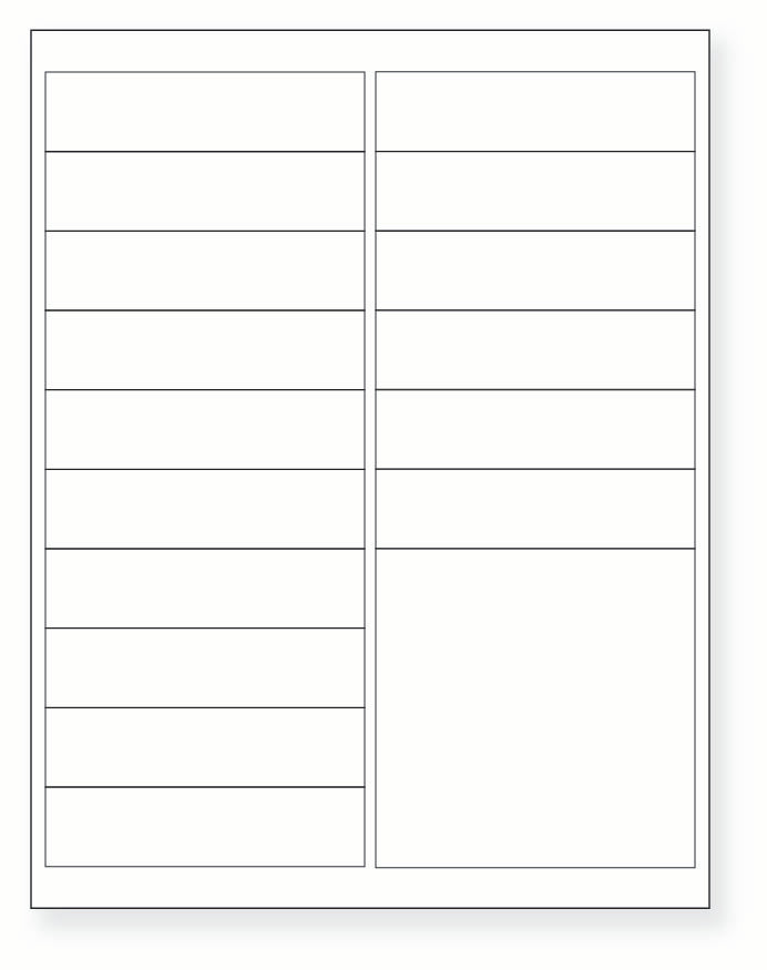 8-1/2 x 11" White Laser Label, 17 Labels per Sheet Measuring 4" x 1" & one 4 x 4". SKU: 111W