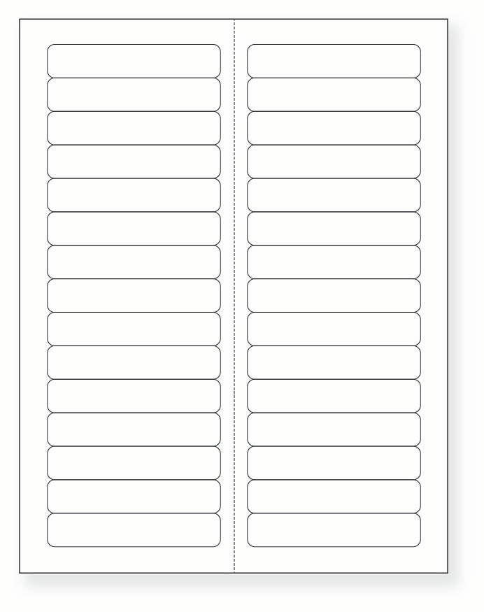 8-1/2 x 11" White Laser Label, 30 Labels per Sheet Measuring 3.4375" x 0.667". SKU: 125W