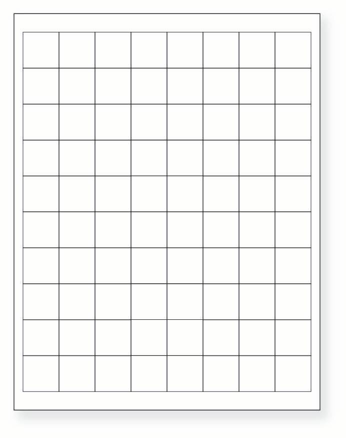 8-1/2 x 11" White Laser Label, 80 Labels per Sheet Measuring 1" x 1". SKU: 126W