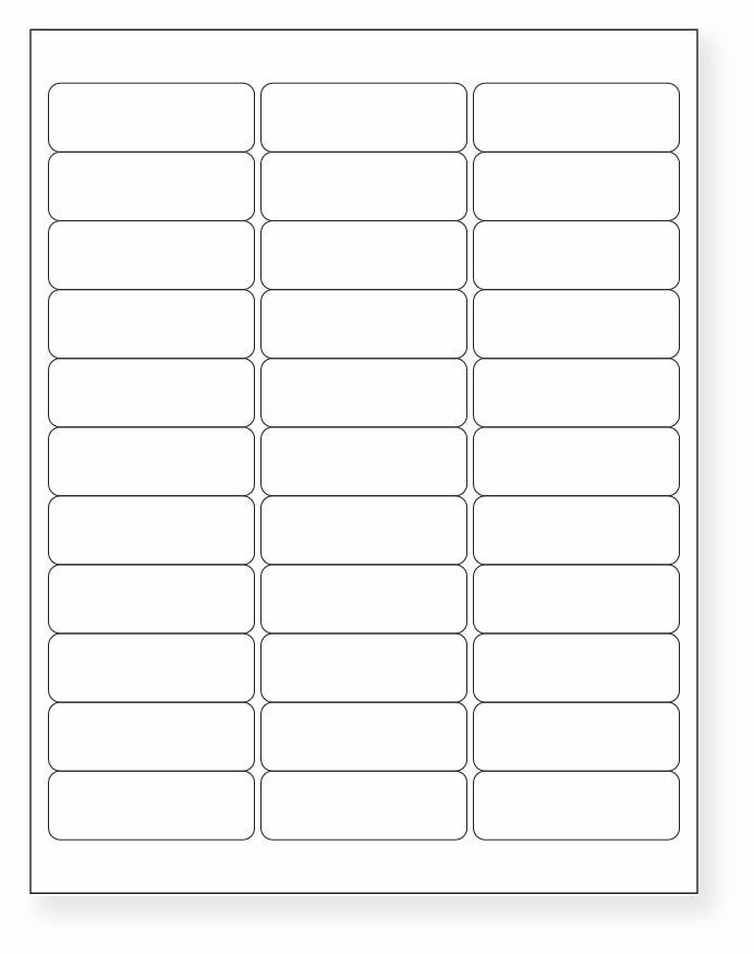 8-1/2 x 11" White Laser Label, 33 Labels per Sheet Measuring 2.625" x 0.875". SKU: 180W
