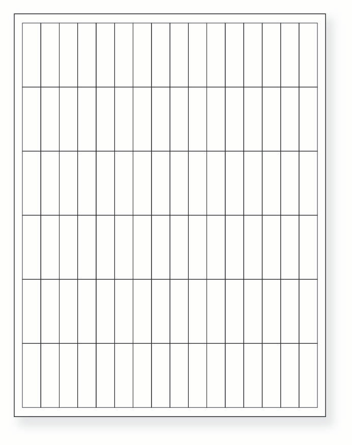 8-1/2 x 11" White Laser Label, 96 Labels per Sheet Measuring 0.5" x 1.75". SKU: 183W