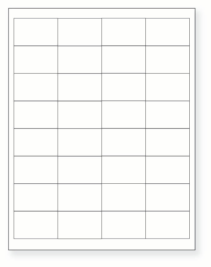 8-1/2 x 11" White Laser Label, 32 Labels per Sheet Measuring 2" x 1.25". SKU: 192W