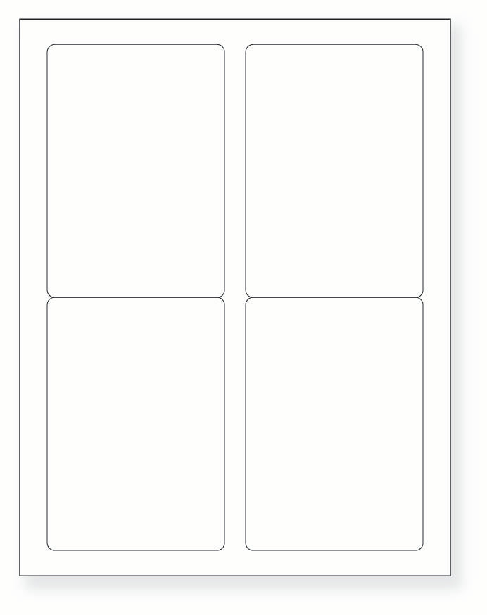 8-1/2 x 11" White Laser Label, 4 Labels per Sheet Measuring 3.5" x 5", Perfed. SKU: 255W