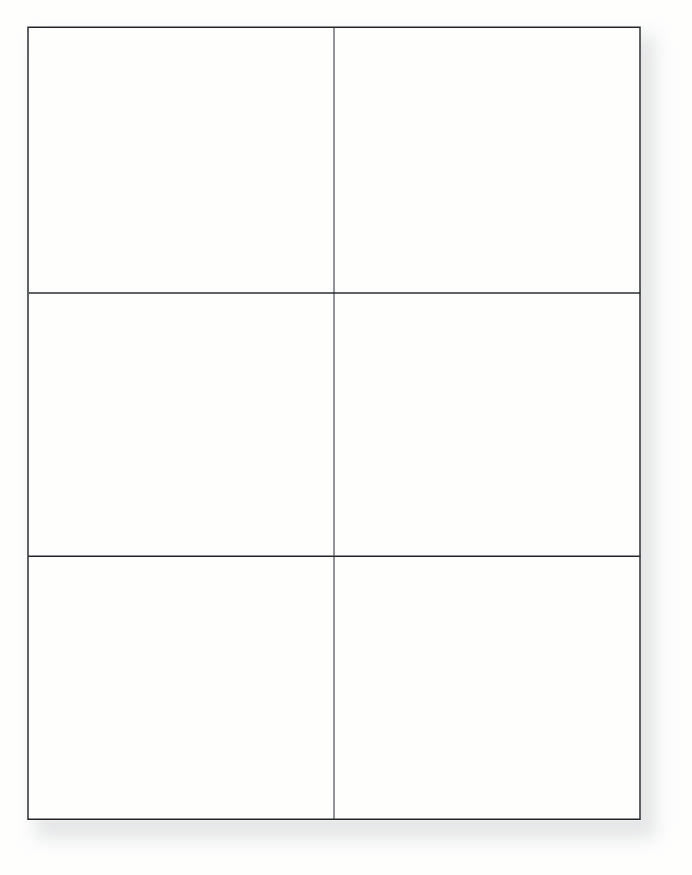 8-1/2 x 11" White Laser Label, 6 Labels per Sheet Measuring 4.25" x 3.66". SKU: 290W
