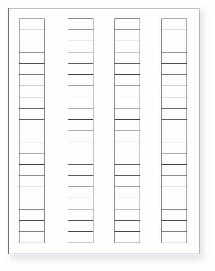 8-1/2 x 11" White Laser Label, 80 Labels per Sheet Measuring 1.125" x .5". SKU: 295W