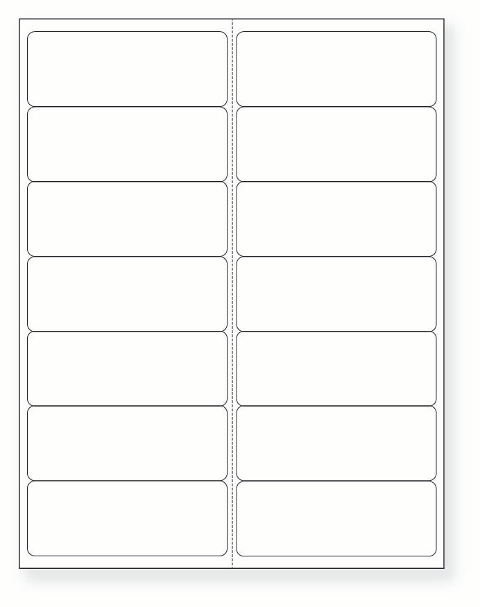 8-1/2 x 11" White Laser Label, 14 Labels per Sheet Measuring 4" x 1.5". SKU: 421W