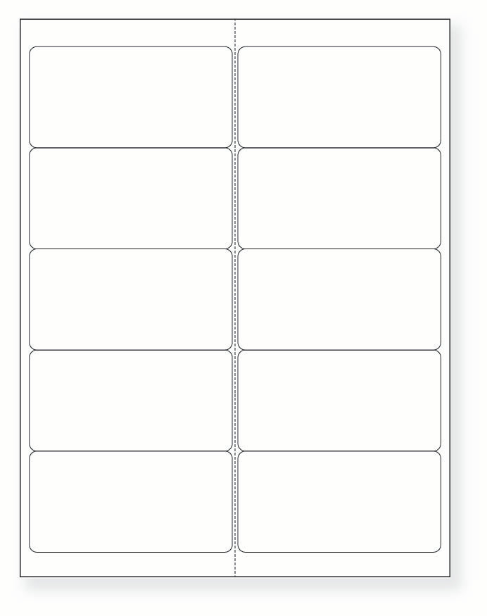8-1/2 x 11" White Laser Label, 10 Labels per Sheet Measuring 4" x 2" With Perfs. SKU: 45W