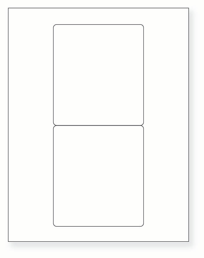 8-1/2 x 11" White Laser Label, 2 Labels per Sheet Measuring 4.25 x 4.75". SKU: 47W
