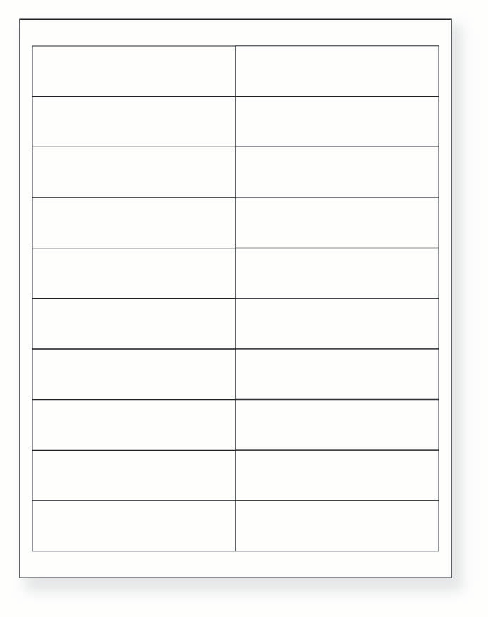 8-1/2 x 11" White Laser Label, 20 Labels per Sheet Measuring 4" x 1". SKU: 500W