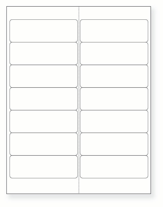 8-1/2 x 11" White Laser Label, 14 Labels per Sheet Measuring 4" x 1.33". SKU: 50W