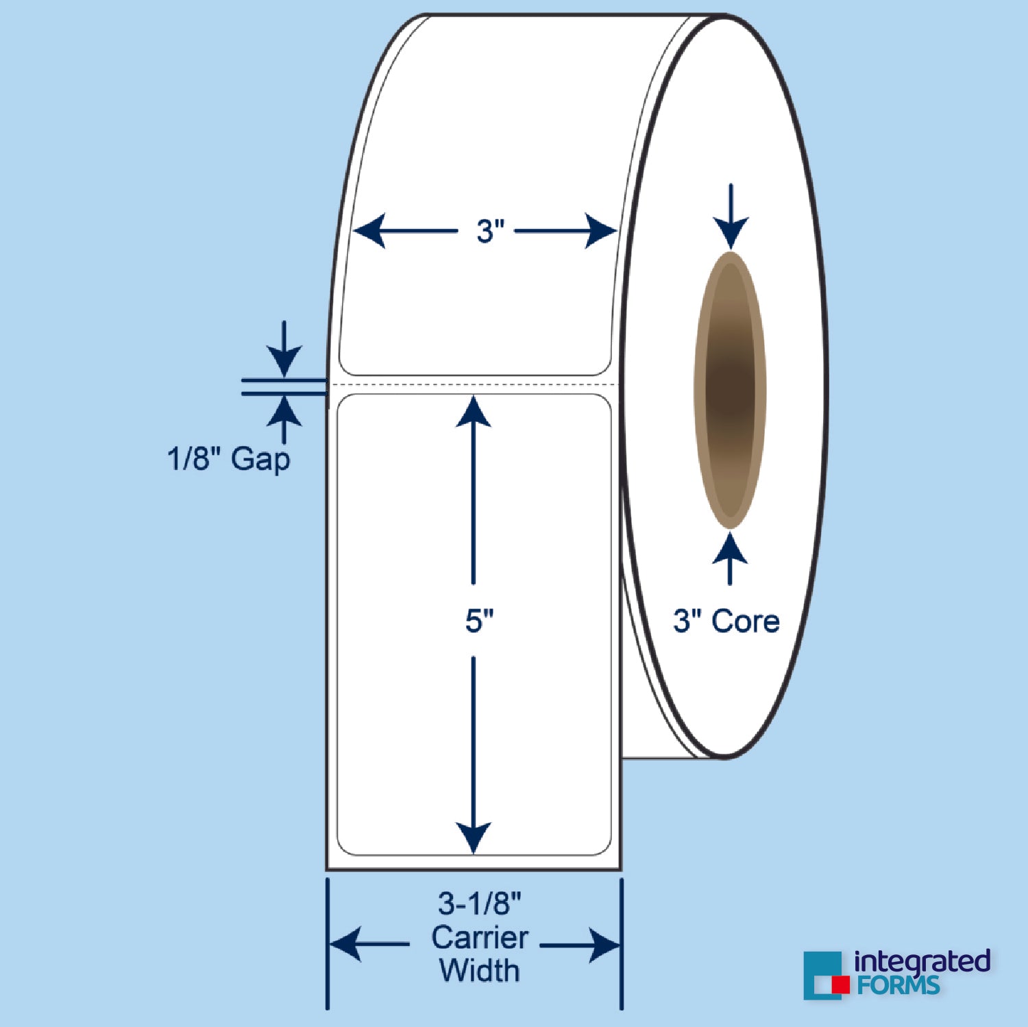 3″ x 5″ Direct Thermal Labels 1200 Per Roll on 3" Core - 6 Rolls. SKU: 510028