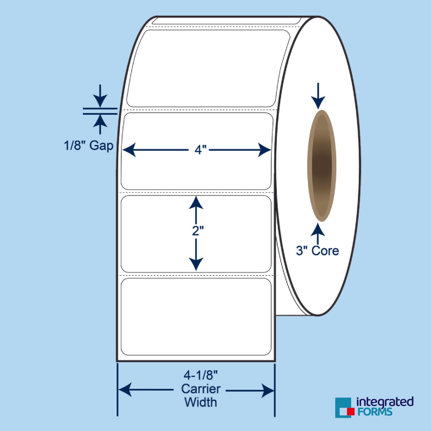 4″ x 2″ Direct Thermal Labels 2900 Per Roll on 3" Core - 4 Rolls. SKU: 510041