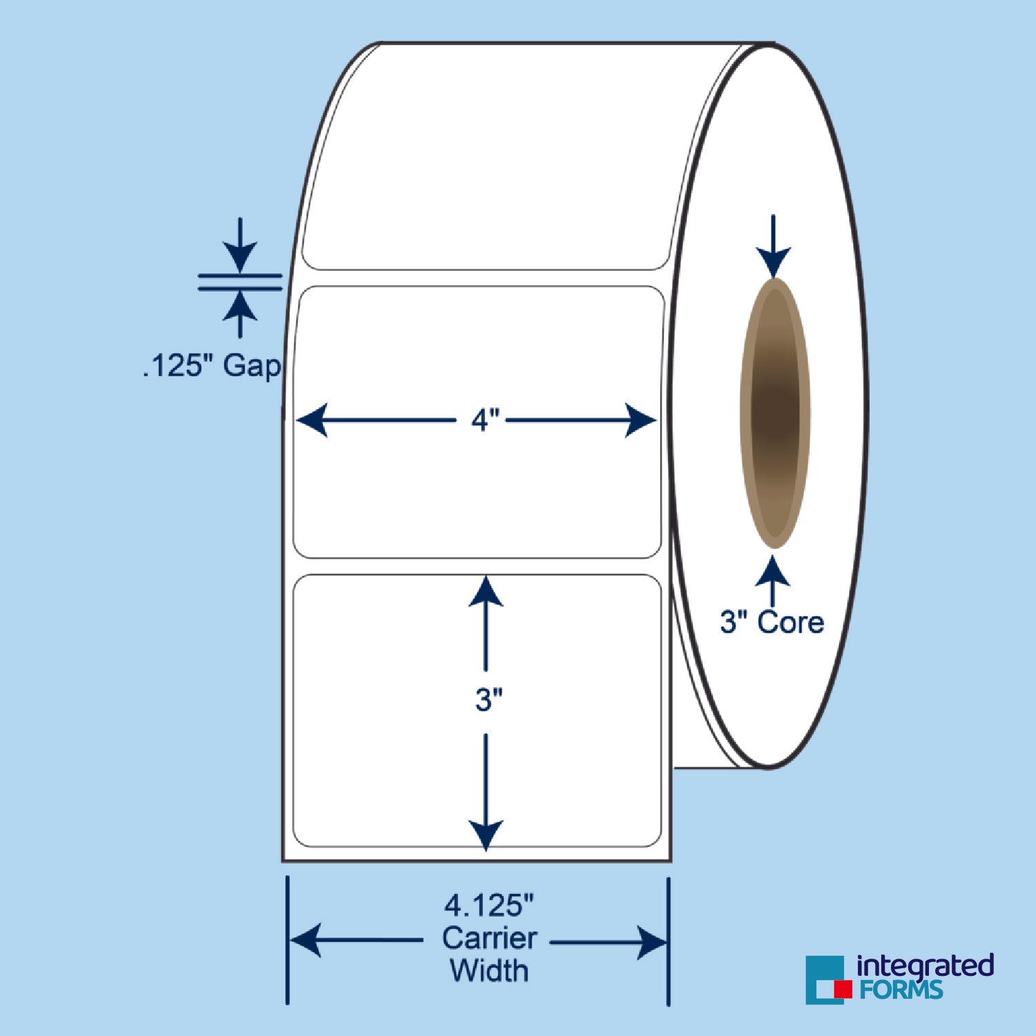 4″ x 3″ Direct Thermal Labels, 200 Per Roll on 3" Core - 4 rolls SKU: 510052
