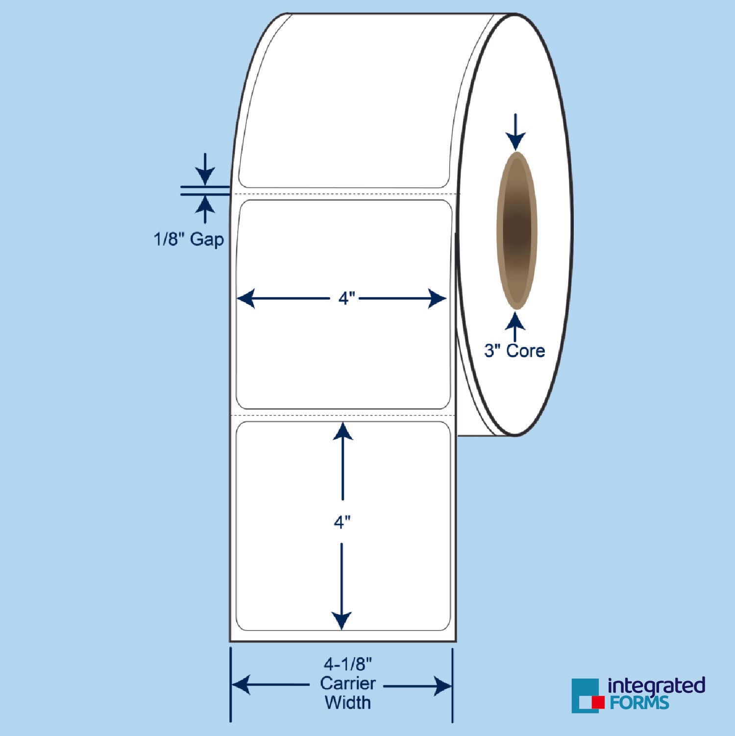 4″ x 4″ Direct Thermal Labels, 1500 Per Roll on 3" Core - 4 Rolls. SKU: 510074