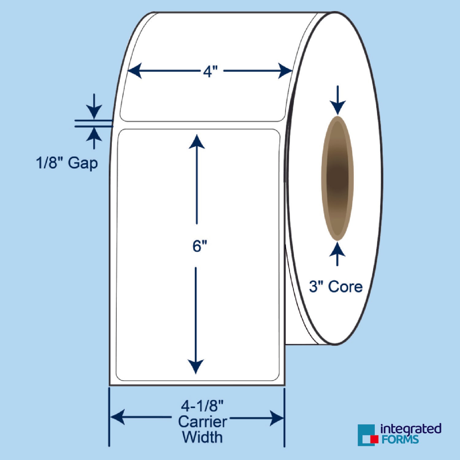 4″ x 6″ Direct Thermal Labels, 1000 Per Roll on 3" Core - 4 Rolls SKU: 510107