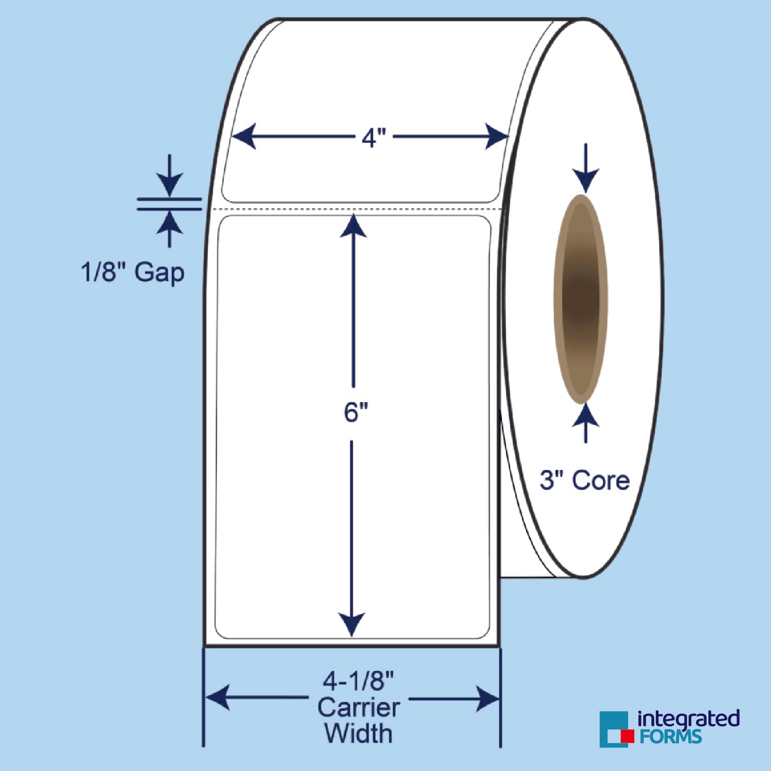 4″ x 6″ Direct Thermal Labels, 1000 Per Roll on 3" Core - 4 Rolls. SKU: 510118