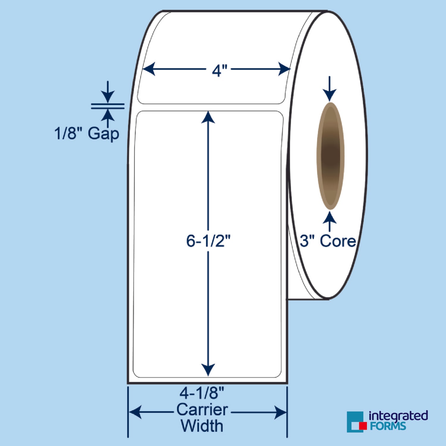 4″ x 6.5″ Direct Thermal Labels 900 Per Roll on 3" Core - 4 Rolls SKU: 510502