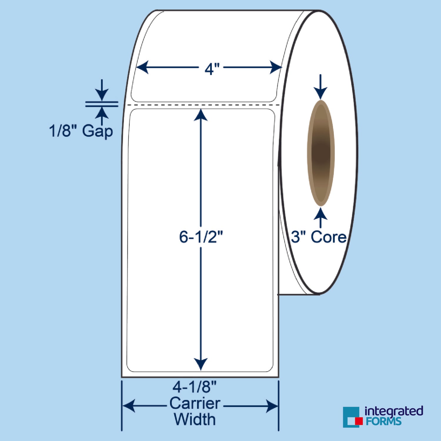 4″ x 6-1/2″ Direct Thermal Labels, 900 Per Roll, on 3" Core - 4 Rolls. SKU: 510513