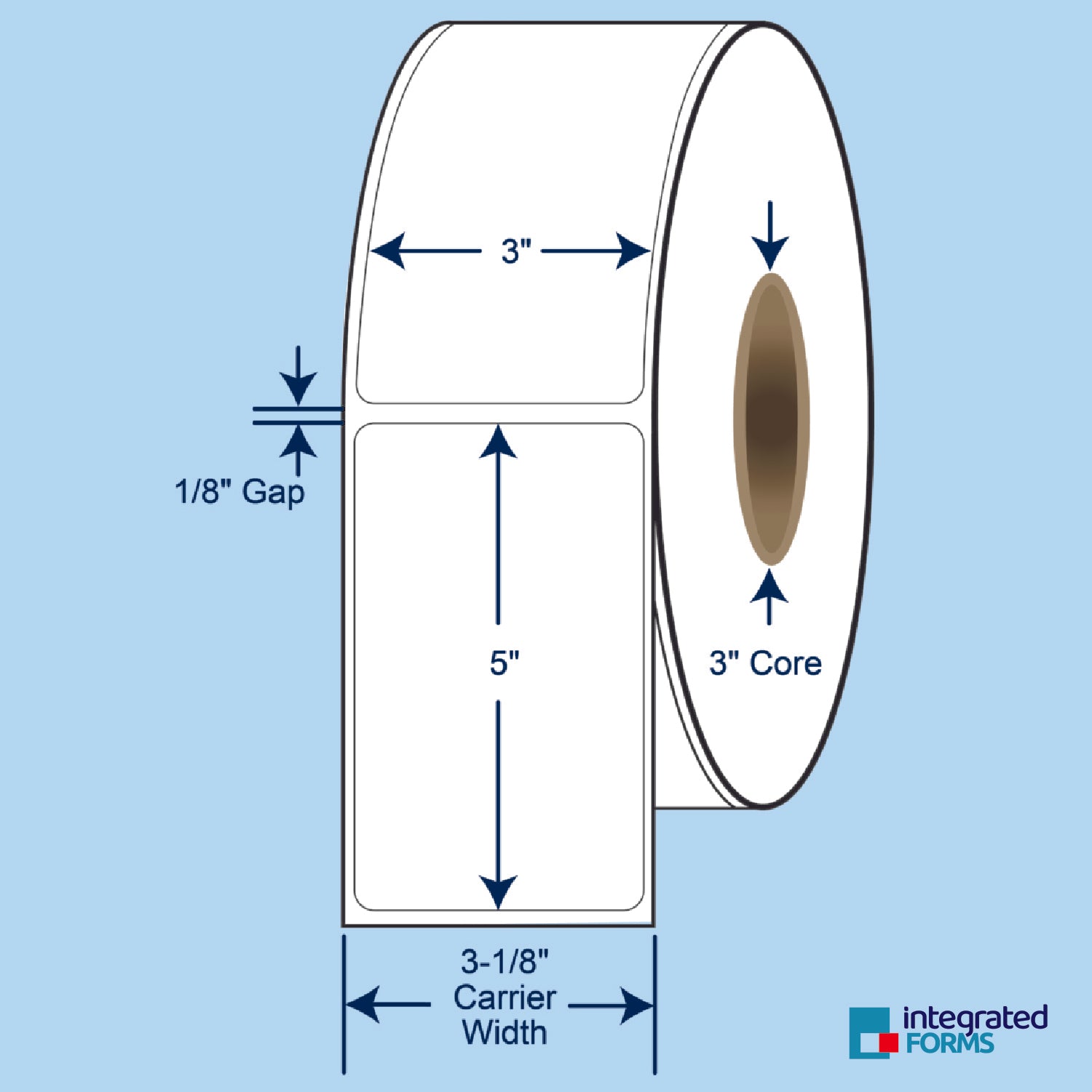 3″ x 5″ Direct Thermal Labels 1200 Per Roll on 3" Core - 6 Rolls. SKU: 510570