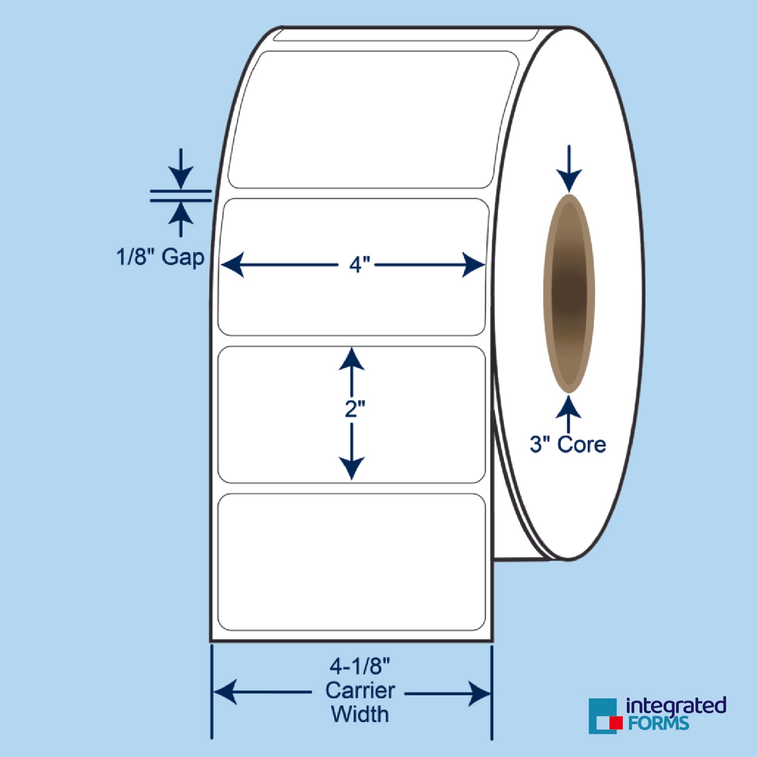 4″ x 2″ Direct Thermal Labels 2900 Per Roll on 3" Core - 4 Rolls. SKU: 510581
