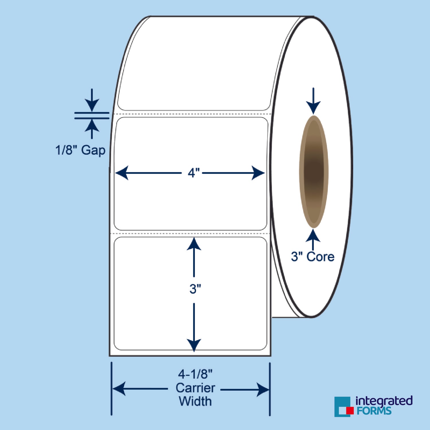 4″ x 3″ Direct Thermal Labels, 200 Per Roll on 3" Core - 4 rolls. SKU: 510592