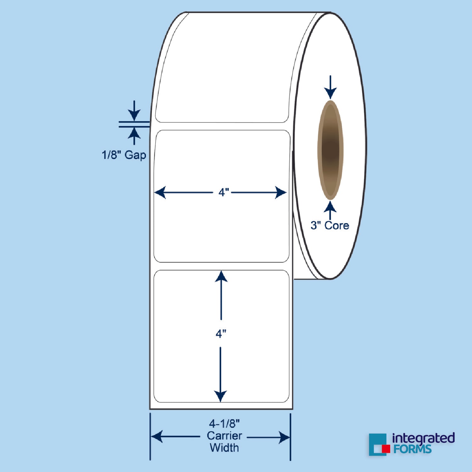 4″ x 4″ Direct Thermal Labels, 1500 Per Roll on 3" Core - 4 Rolls SKU: 510603