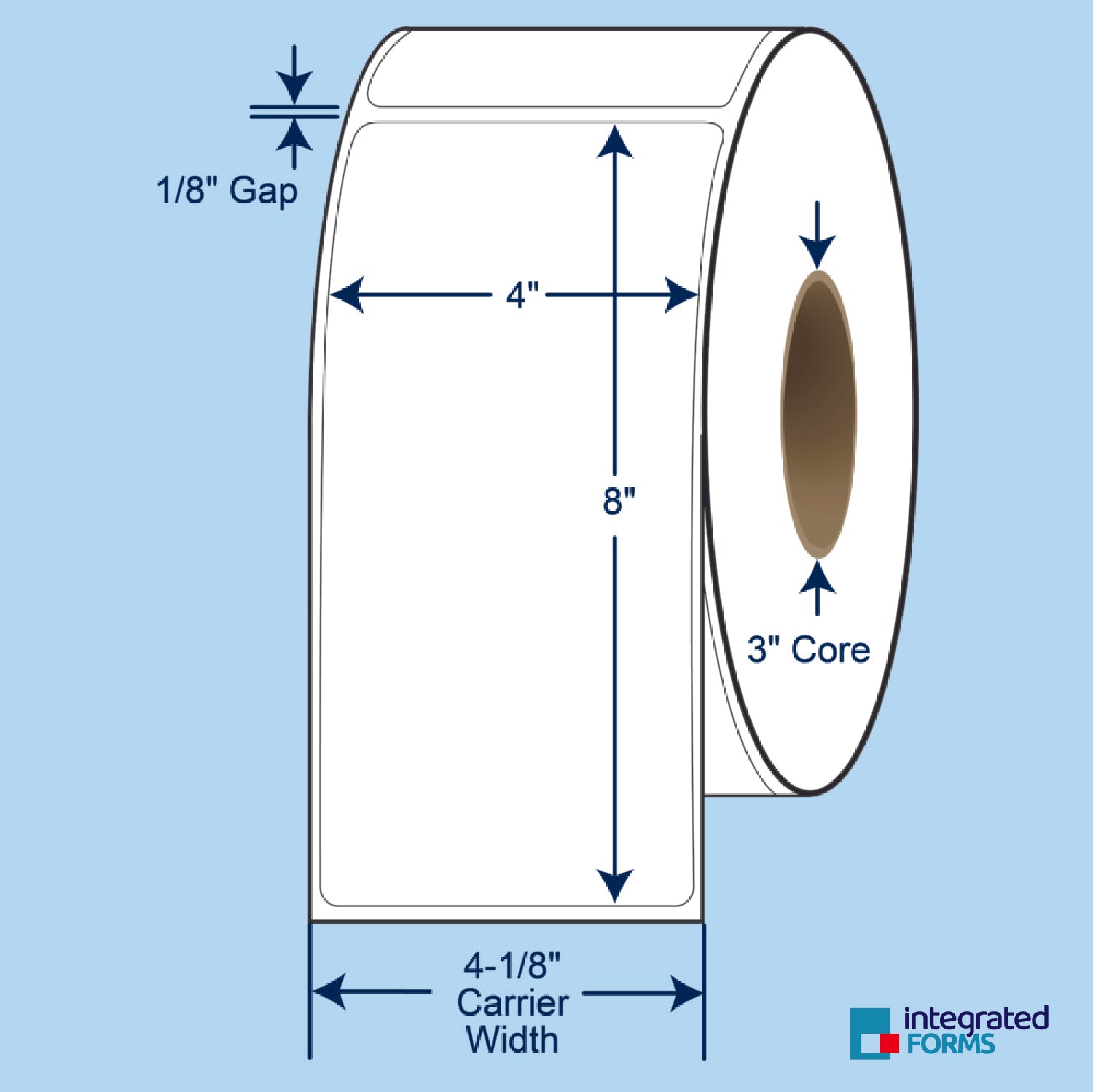 4″ x 8″ Direct Thermal Labels 750 Per Roll on 3" Core - 4 Rolls SKU: 510886