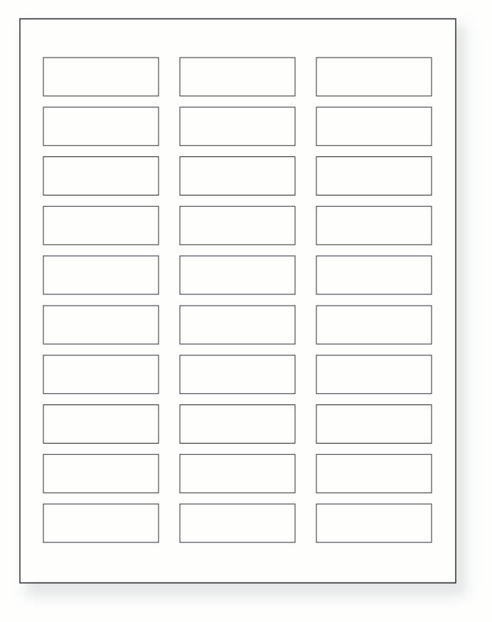8-1/2 x 11" White Laser Label, 30 Labels per Sheet Measuring 2.25" x 0.75". SKU: 515W