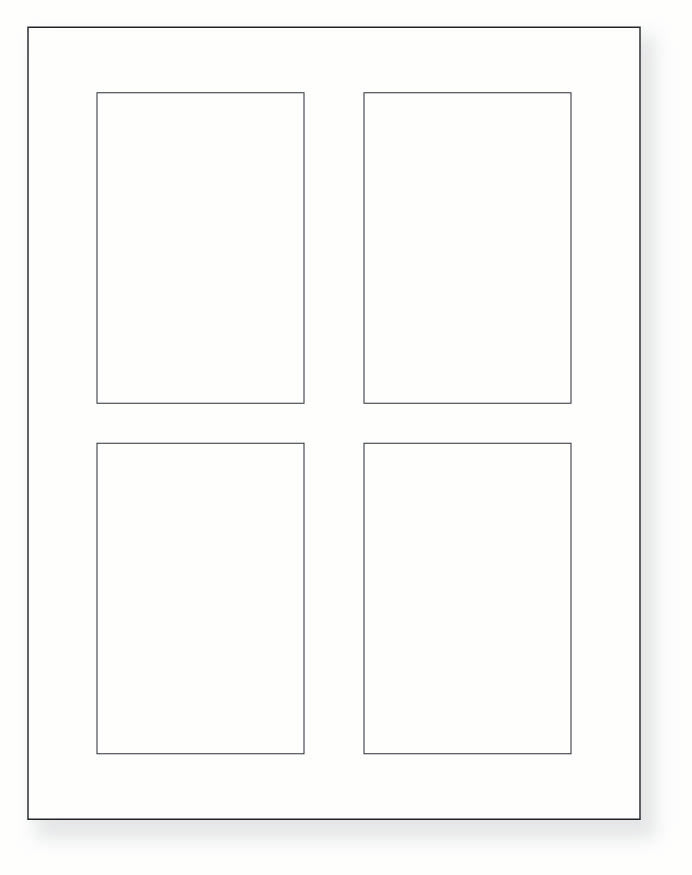 8-1/2 x 11" White Laser Label, 4 Labels per Sheet Measuring 2.875" x 4.312". SKU: 680W
