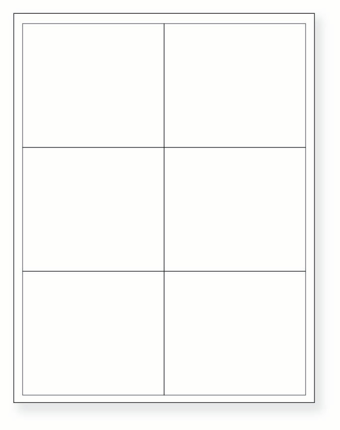 8-1/2 x 11" White Laser Label, 6 Labels per Sheet Measuring 4" x 3.5". SKU: 705W