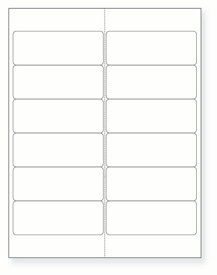 8-1/2 x 11" White Laser Label, 12 Labels per Sheet Measuring 4" x 1.5". SKU: 70W