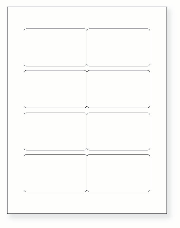 8-1/2 x 11" White Laser Label, 8 Labels per Sheet Measuring 3.37" x 2". SKU: 730W