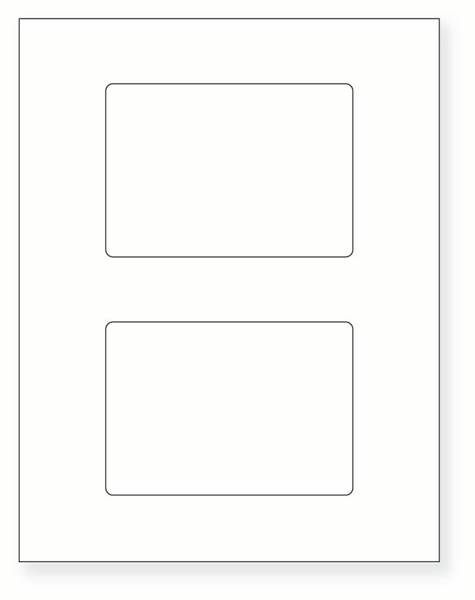 8-1/2 x 11" White Laser Label, 2 Labels per Sheet Measuring 5" x 3.50785". SKU: 73W