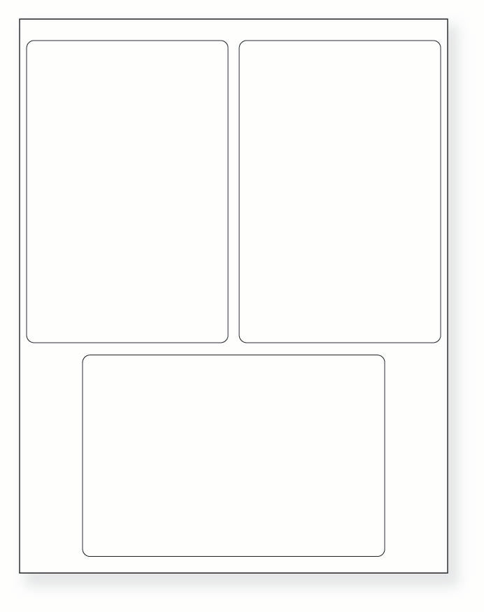 8-1/2 x 11" White Laser Label, 3 Labels per Sheet Measuring 4" x 6". SKU: 750W