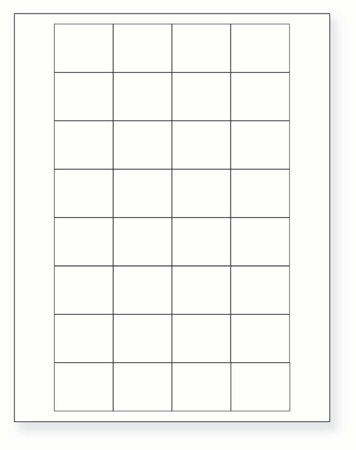 8-1/2 x 11" White Laser Label, 32 Labels per Sheet Measuring 1.59375" x 1.3". SKU: 76W