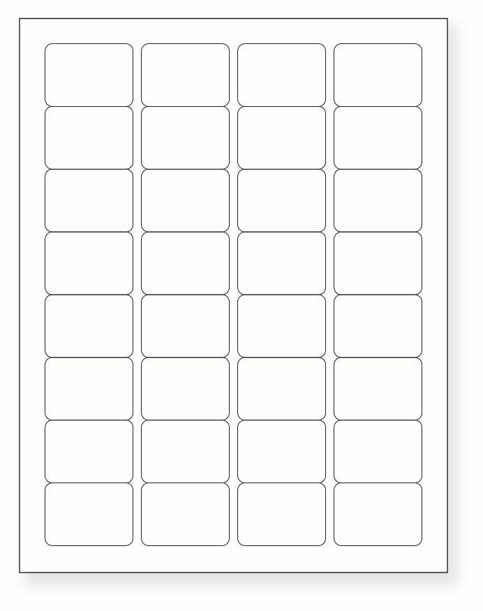 8-1/2 x 11" White Laser Label, 32 Labels per Sheet Measuring 1.75" x 1.25". SKU: 843W