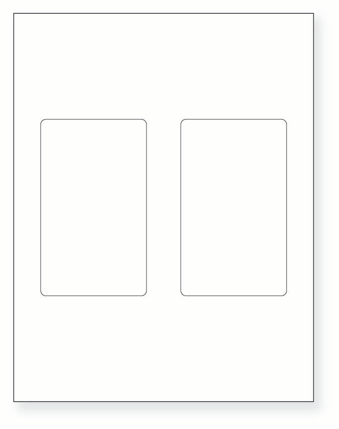 8-1/2 x 11" White Laser Label, 2 Labels per Sheet Measuring 3 x 5". SKU: 876W