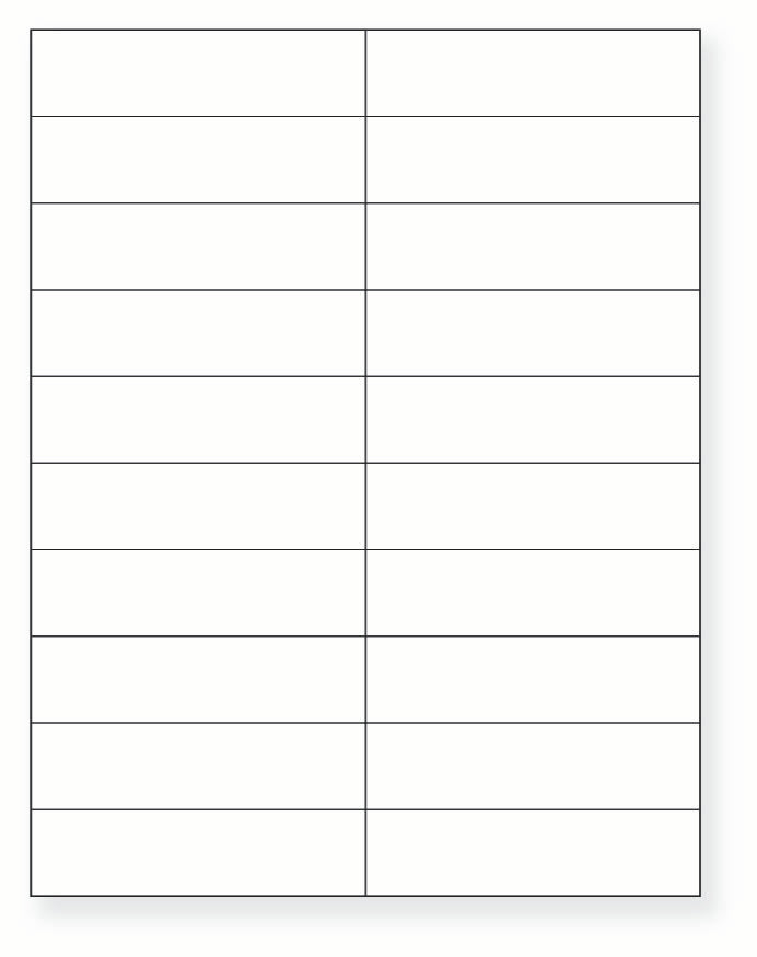 8-1/2 x 11" White Laser Label, 20 Labels per Sheet Measuring 4.25" x 1.1". SKU: 871W