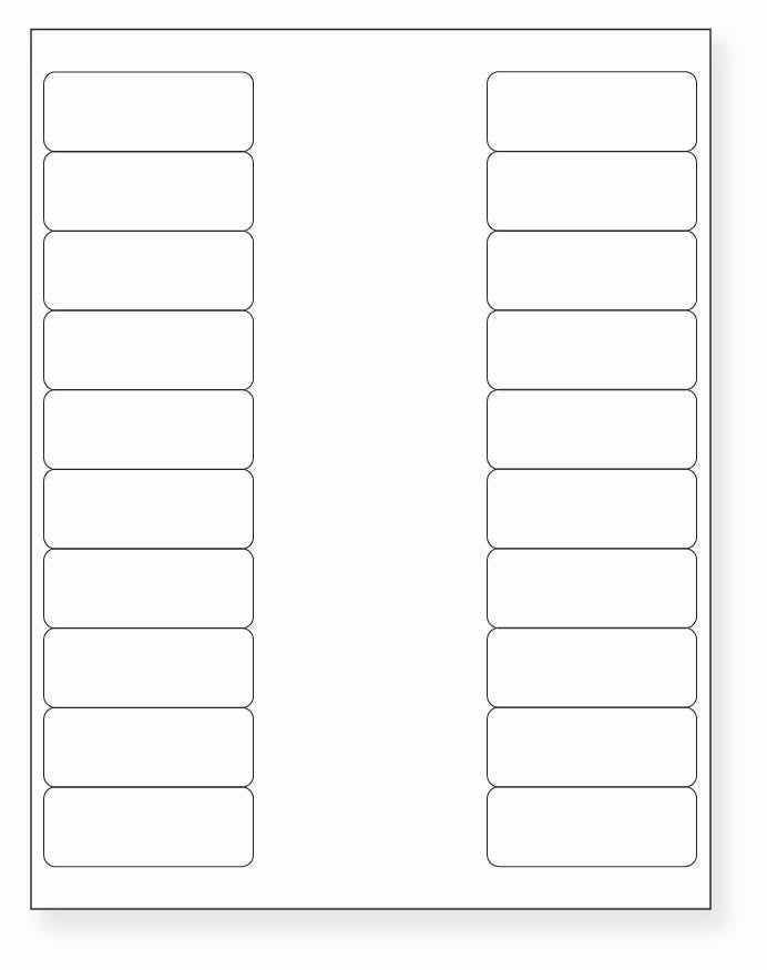 8-1/2 x 11" White Laser Label, 20 Labels per Sheet Measuring 2.625" x 1". SKU: 874W