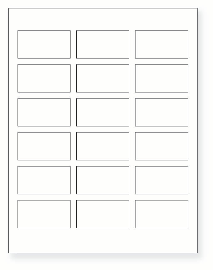 8-1/2 x 11" White Laser Label, 18 Labels per Sheet Measuring 2.375" x 1.25". SKU: 884W