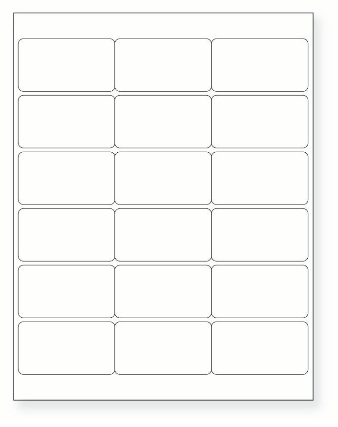 8-1/2 x 11" White Laser Label, 18 Labels per Sheet Measuring 2.75" x 1.5". SKU: 89W
