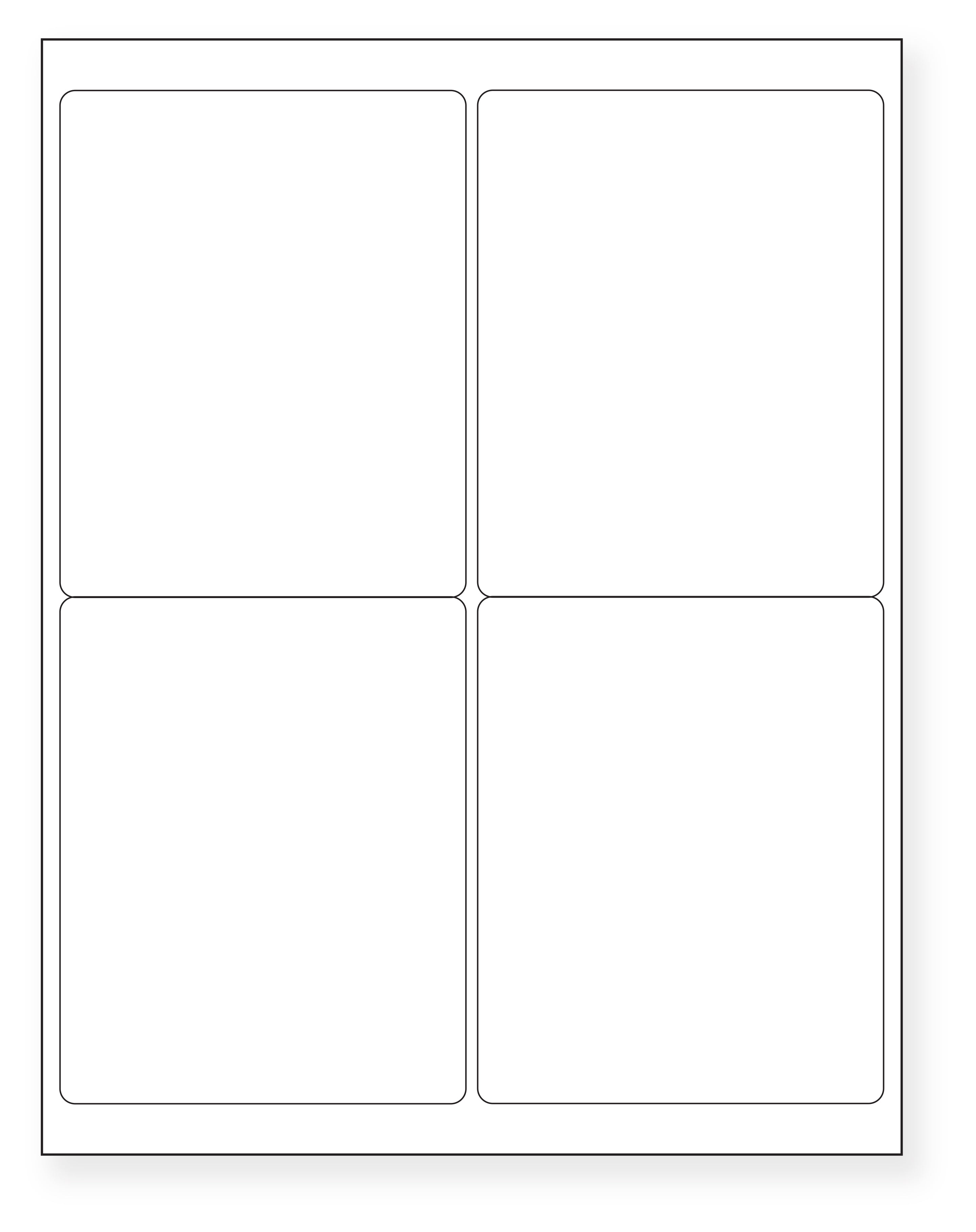 8-1/2 x 11" White Laser Label, 4 Labels per Sheet Measuring 4" x 5". SKU: B11W