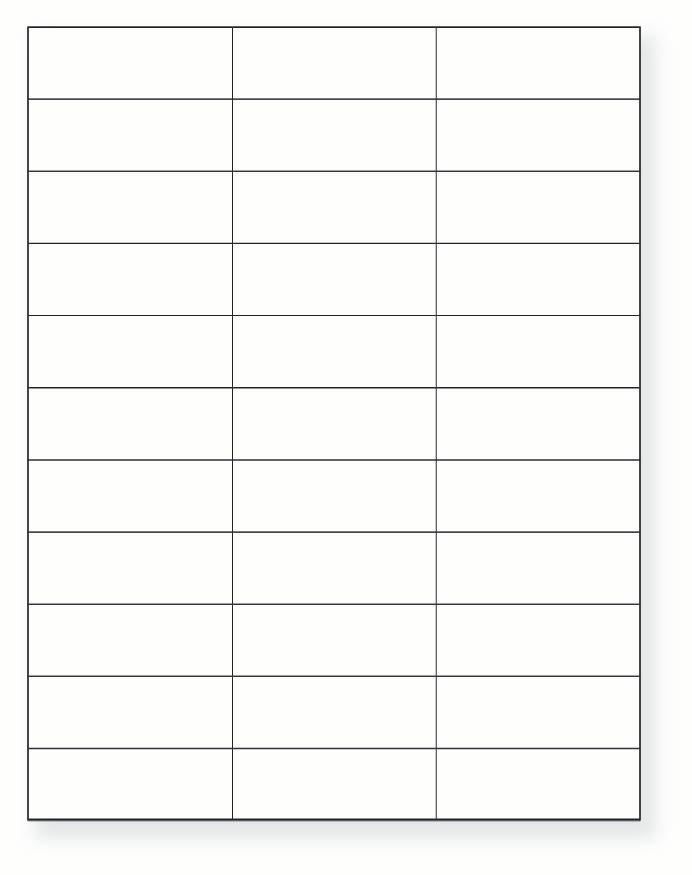 8-1/2 x 11" White Laser Label, 33 Labels per Sheet Measuring 2.83" x 1". SKU: B130W
