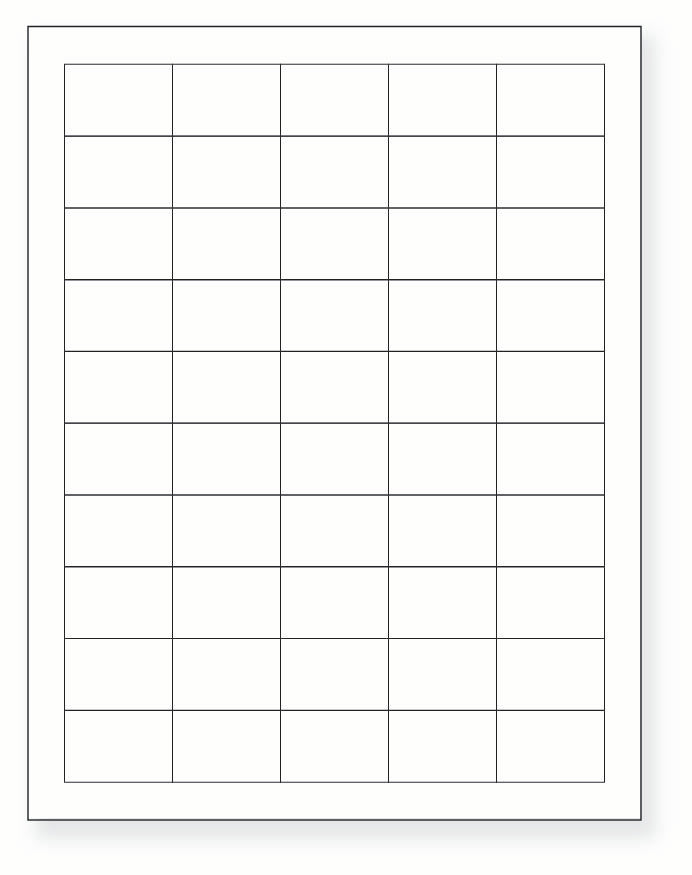 8-1/2 x 11" White Laser Label, 50 Labels per Sheet Measuring 1.5" x 1". SKU: B195W
