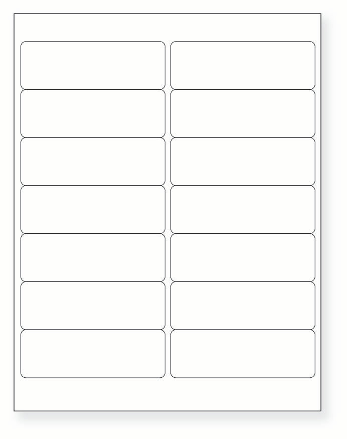 8-1/2 x 11" White Laser Label, 14 Labels per Sheet Measuring 4" x 1.33". SKU: B51W