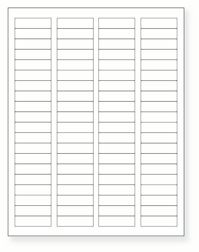 8-1/2 x 11" White Laser Label, 80 Labels per Sheet Measuring 1.75" x 0.5". SKU: B55W