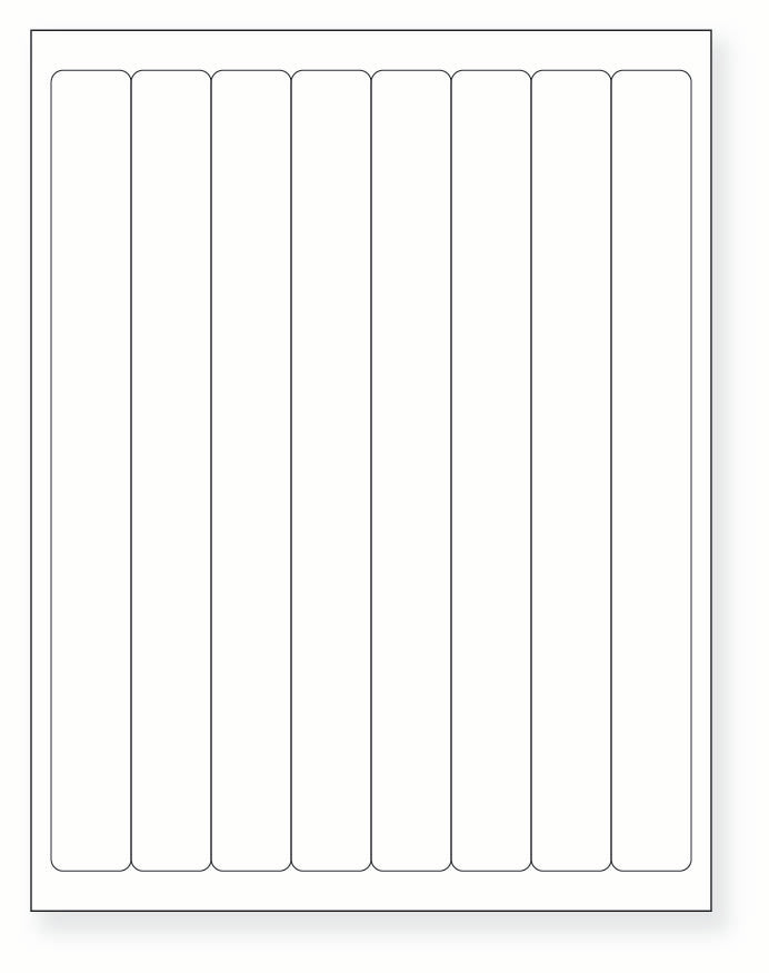 8-1/2 x 11" White Laser Label, 8 Labels per Sheet Measuring 1" x 10". SKU: B78W