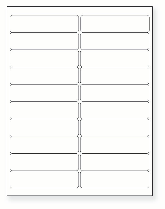 8-1/2 x 11" White Laser Label, 20 Labels per Sheet Measuring 4" x 1". SKU: B91W