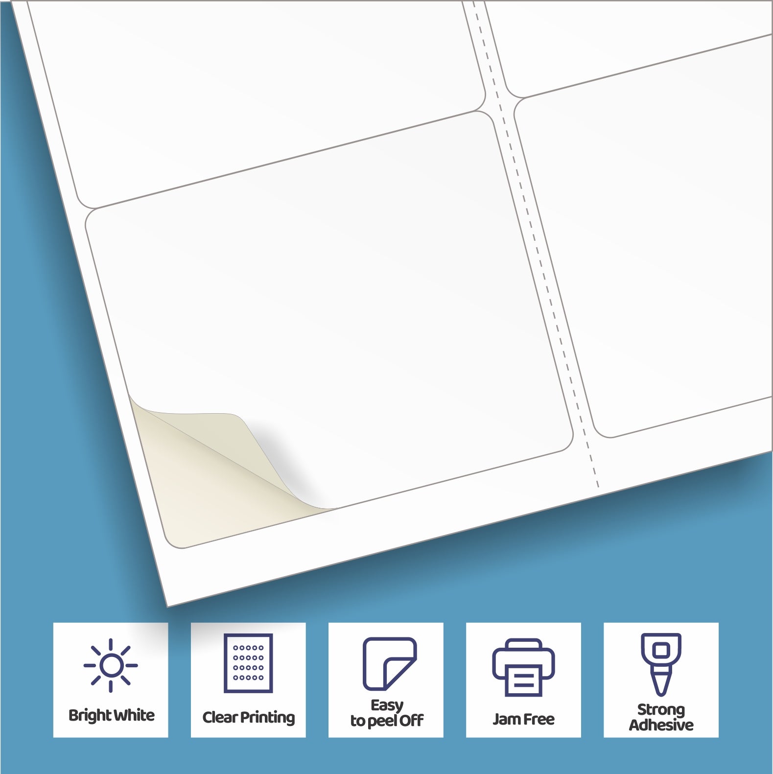 8-1/2 x 11" White Laser Label, 6 Labels per Sheet Measuring 4" x 3.33", Perfed. SKU: 95W
